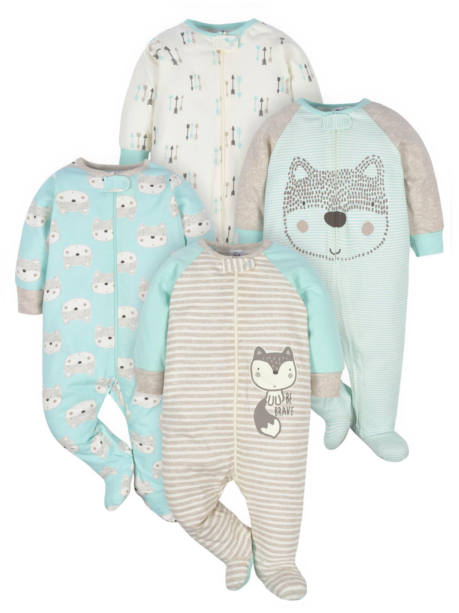 Gerber baby-boys 4 Pack Sleep 'N Play Footie