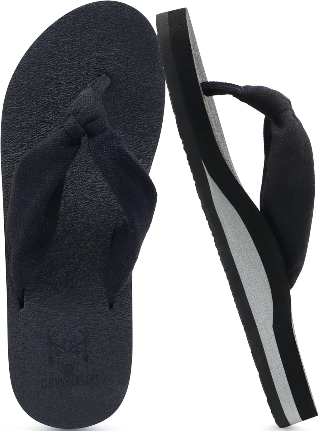 KuaiLu Flip Flops for Women with Arch Support Yoga Mat Comfortable Summer Beach Walking Thong Cushion Sandals Slip On Indoor Outdoor
