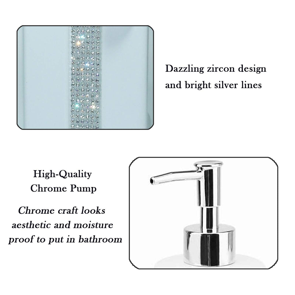 Bathroom Accessories Set 4 Pcs-Ceramic Gift Set Soap Dispenser Pump & Toothbrush Holder & Tumbler Cup & Soap Dish - Bathroom Home Decor Clearance, Countertop Vanity Organize (15 Ounce)