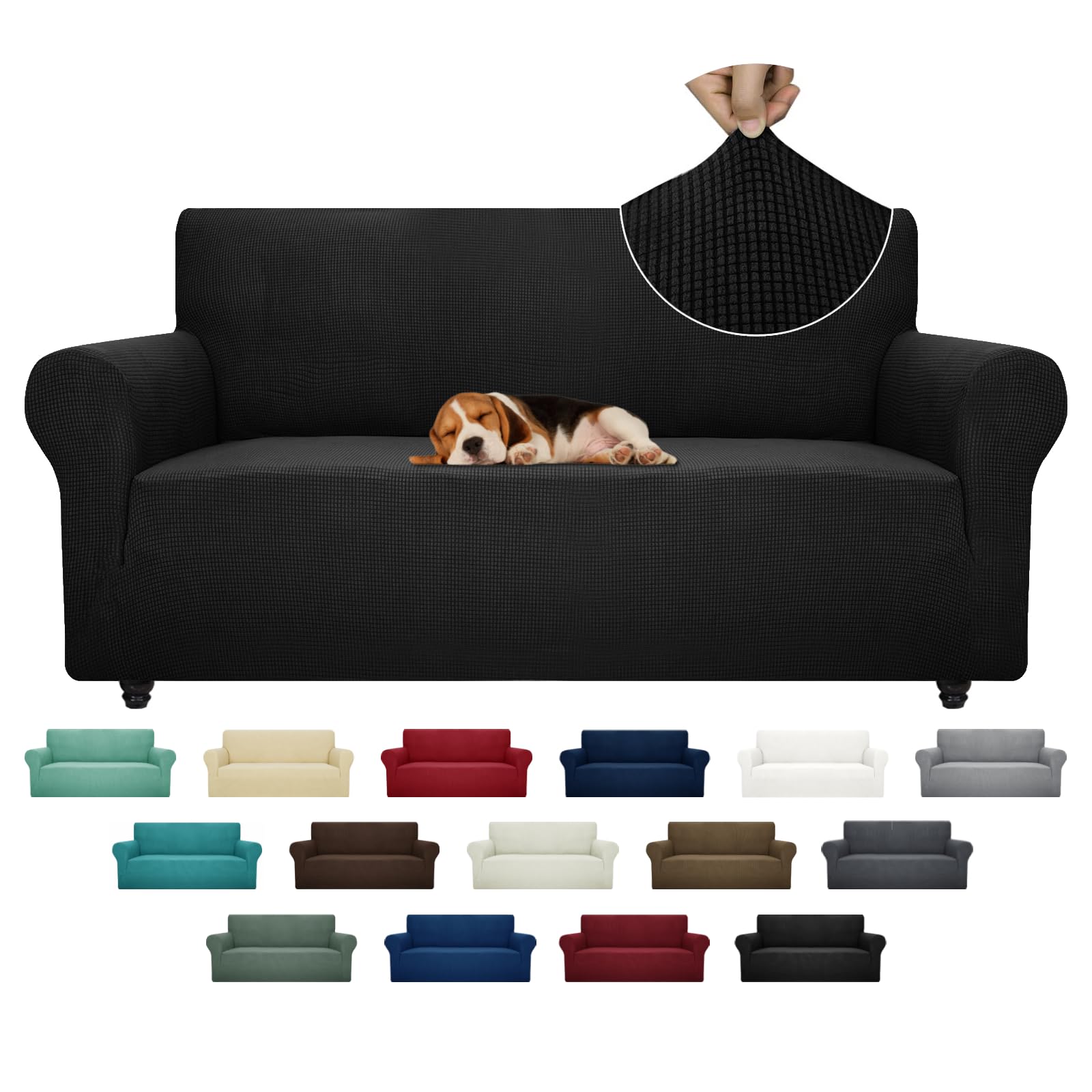 ZNSAYOTX Super Stretch Chair Slipcover (30"-47"), New Striped Sofa Chair Covers for Living Room, Dogs Pet Friendly Anti-Slip Chair Protector Spandex Armchair Slipcovers (Beige, Chair)