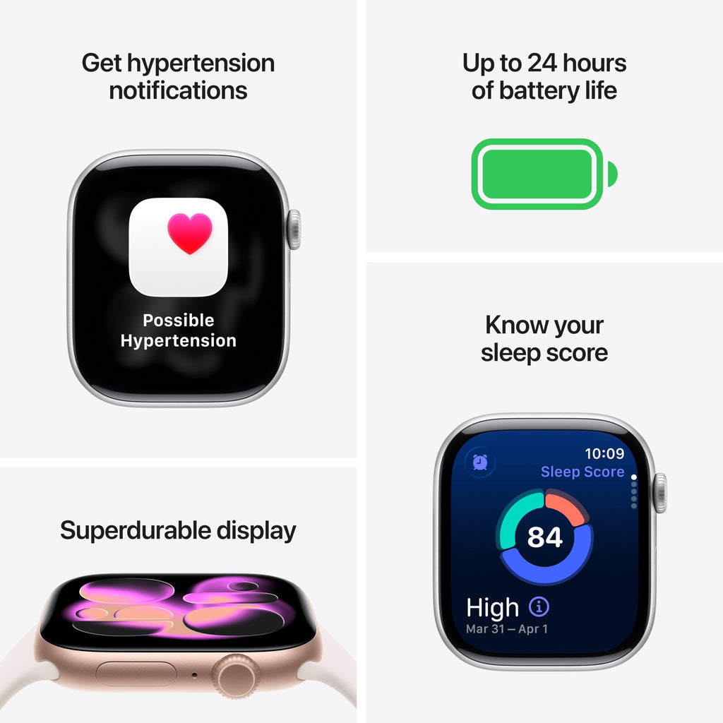 Apple Watch Series 11 [GPS + Cellular 42mm] Smartwatch with Rose Gold Aluminum Case w Light Blush Sport Band - S/M. Sleep Score, Fitness Tracker, Health Monitoring, Always-On Display, Water Resistant