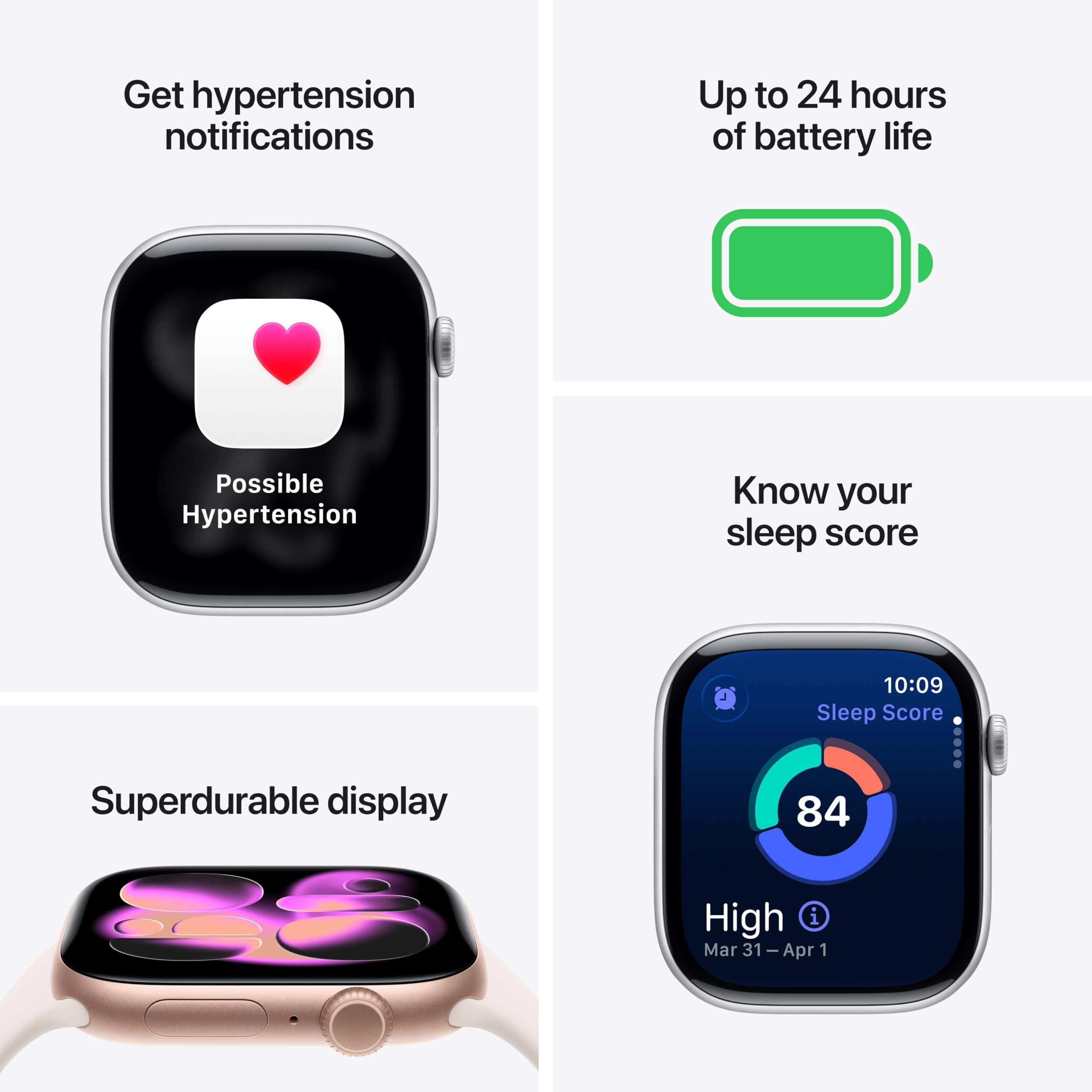 Apple Watch Series 11 [GPS + Cellular 42mm] Smartwatch with Rose Gold Aluminum Case w Light Blush Sport Band - S/M. Sleep Score, Fitness Tracker, Health Monitoring, Always-On Display, Water Resistant