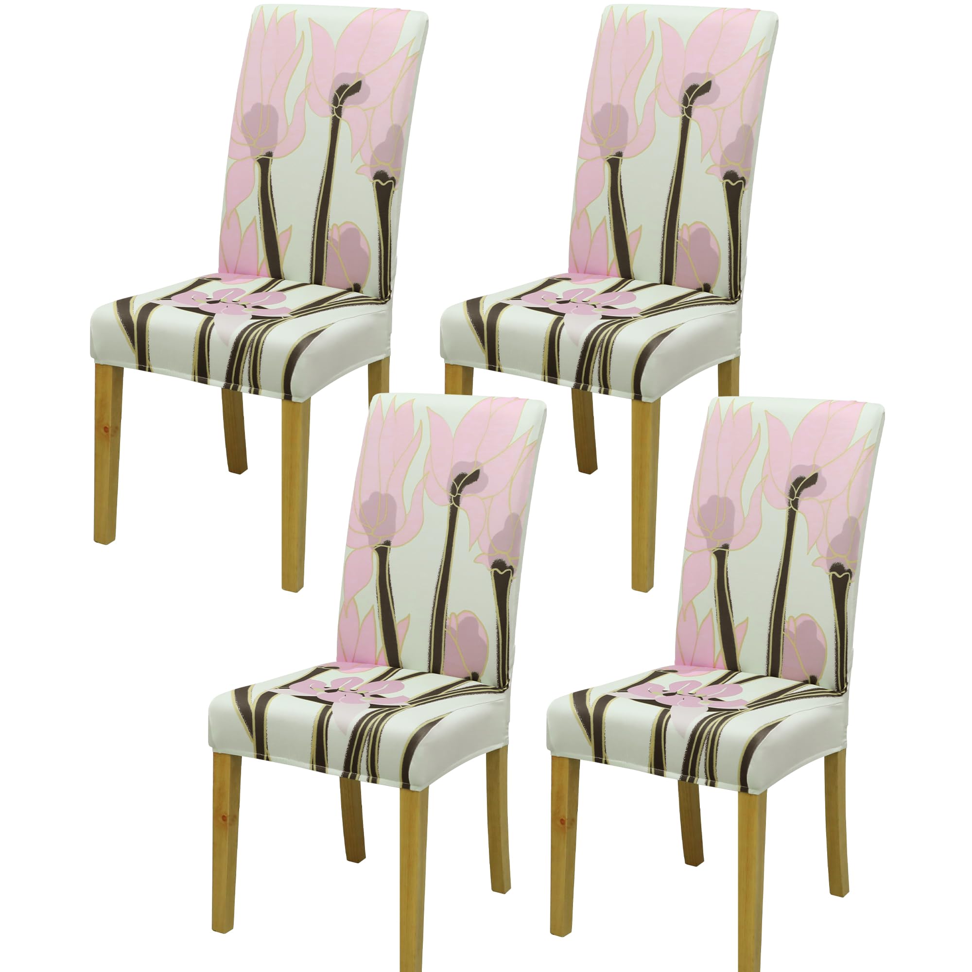 BIETYONE Stretch Dining Chair Covers Set of 6, Soft Removable Washable Kitchen Parsons Chair Slipcovers, High Elastic Seat Protector for Home Hotel Banquet