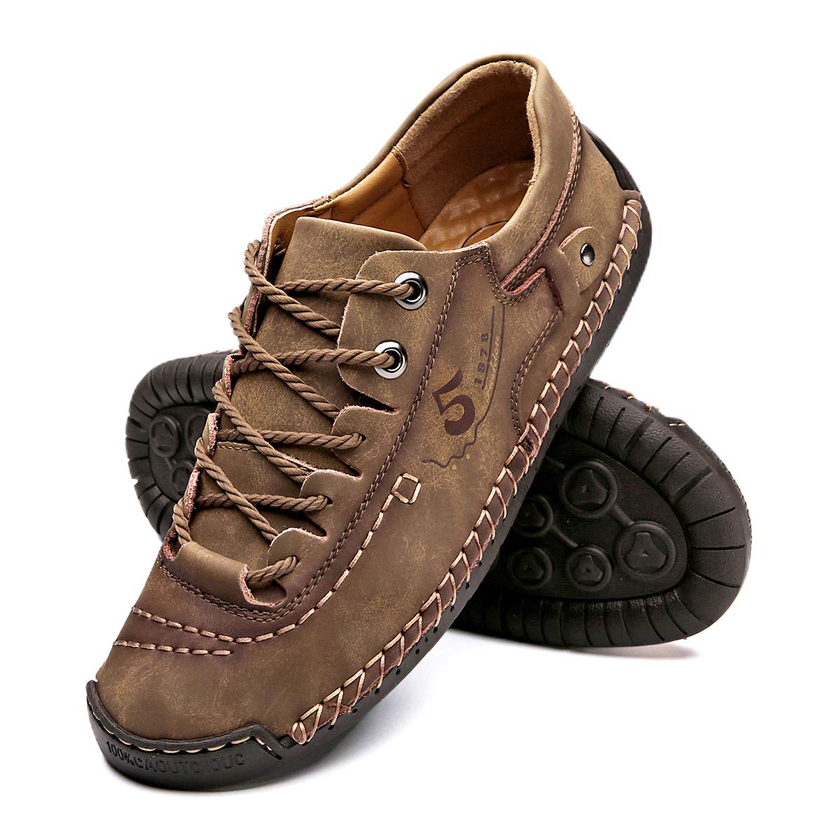alcubieree Mens Leather Casual Shoes Comfortable Fashion Sneakers Loafers Lightweight Dress Walking Driving Shoes for Men（Size 7.5-13）
