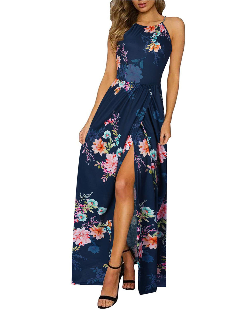 KILIG Women's Summer Floral Beach Flowy Split Maxi Long Dresses
