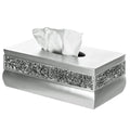 Creative Scents Crackled Glass Silver Bathroom Accessory Set – 4-Piece Vanity Set Includes: Lotion Soap Dispenser, Toothbrush Holder, Tumbler, and Soap Dish