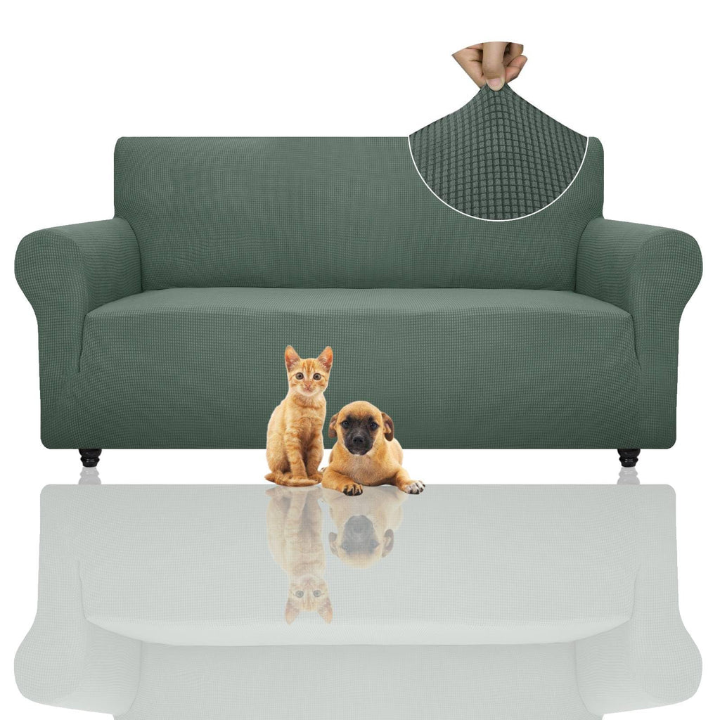 ZNSAYOTX Super Stretch Chair Slipcover (30"-47"), New Striped Sofa Chair Covers for Living Room, Dogs Pet Friendly Anti-Slip Chair Protector Spandex Armchair Slipcovers (Beige, Chair)