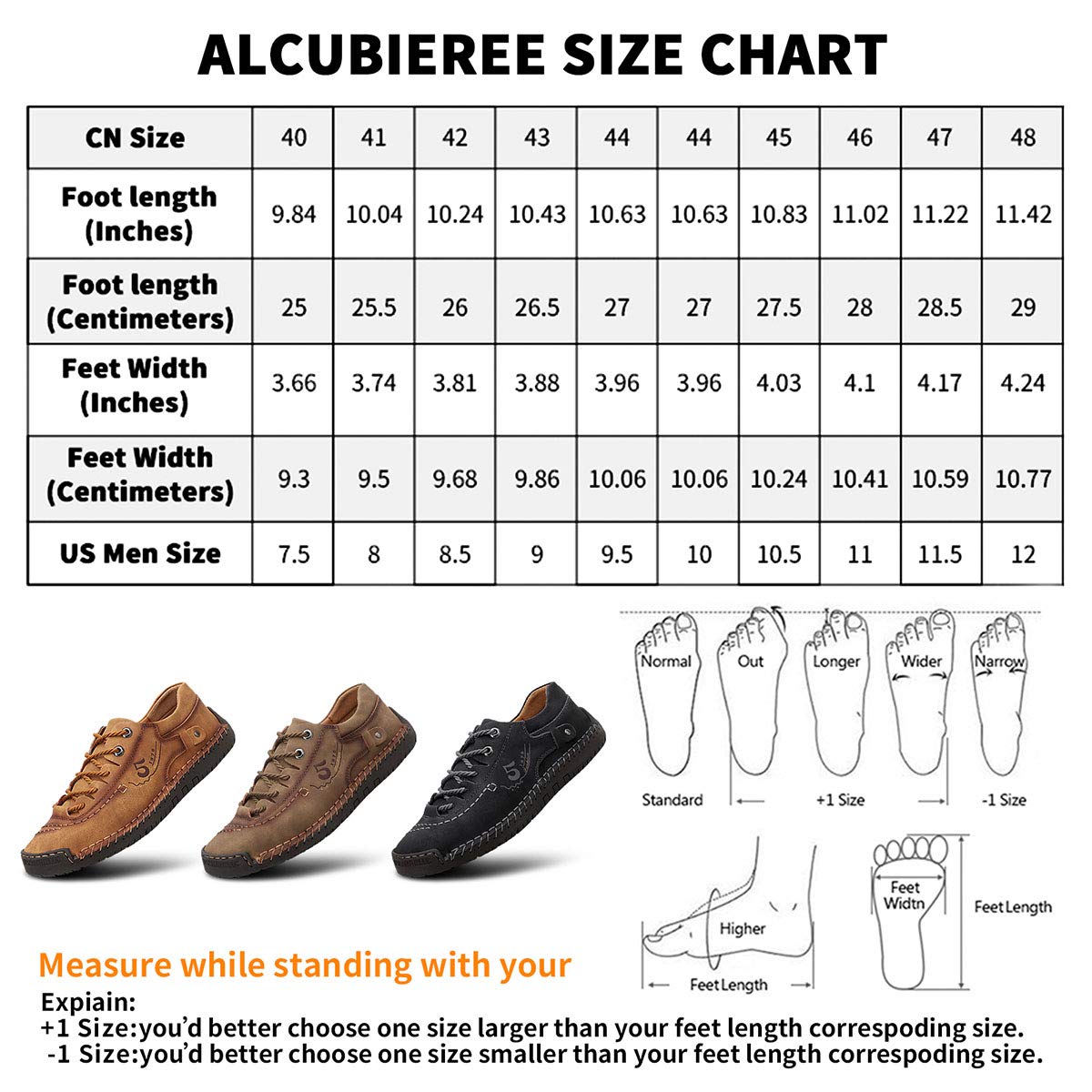 alcubieree Mens Leather Casual Shoes Comfortable Fashion Sneakers Loafers Lightweight Dress Walking Driving Shoes for Men（Size 7.5-13）