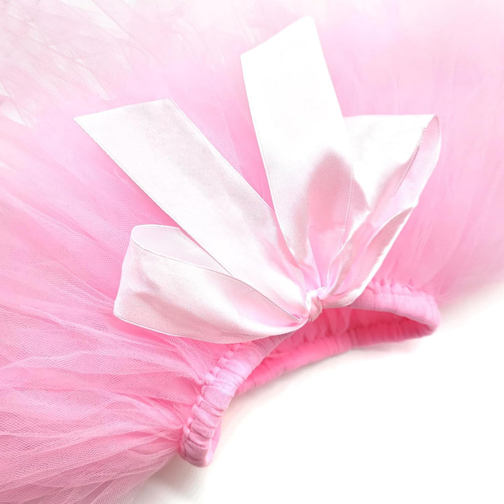 Medsuo Newborn Baby Tutu Skirt and Flower Headband for Photography Prop Outfits 0-4 Month (Pink)