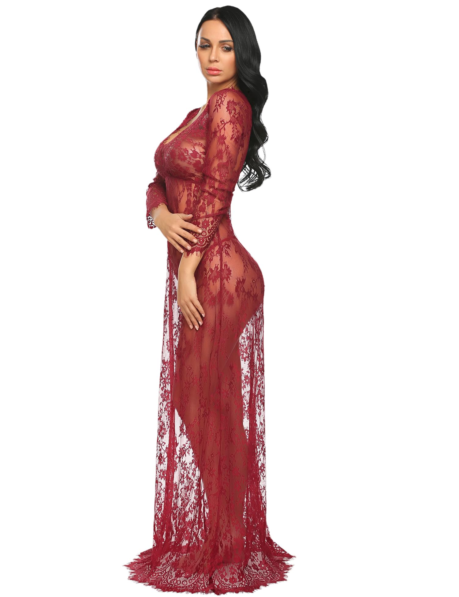 COSYOU Maternity Dress for Photoshoot Sheer Lace Dresses for Maternity Photography Costume Party Milk Bath Dress