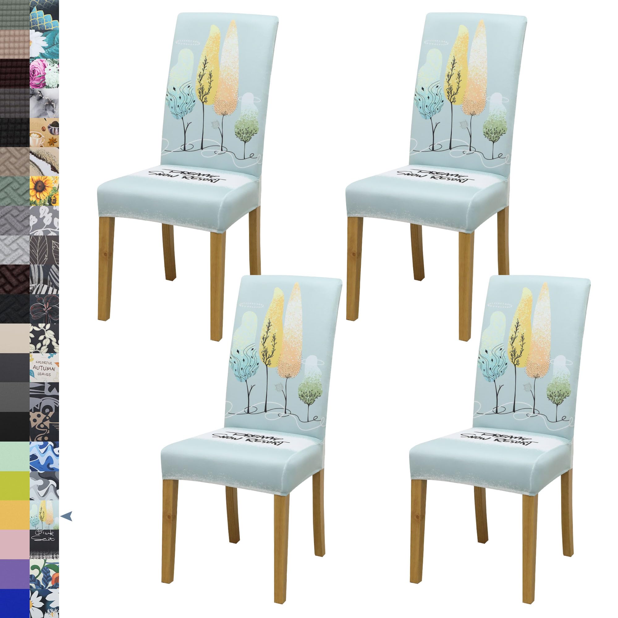 BIETYONE Stretch Dining Chair Covers Set of 6, Soft Removable Washable Kitchen Parsons Chair Slipcovers, High Elastic Seat Protector for Home Hotel Banquet