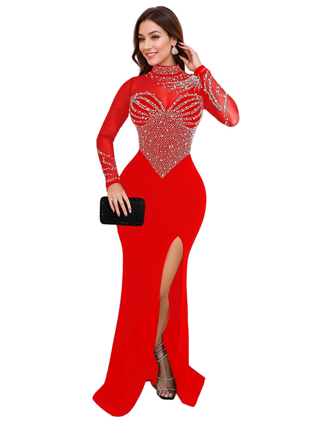 Figdaw Rhinestone Embellished Formal Gowns and Evening Dresses for Women 2026