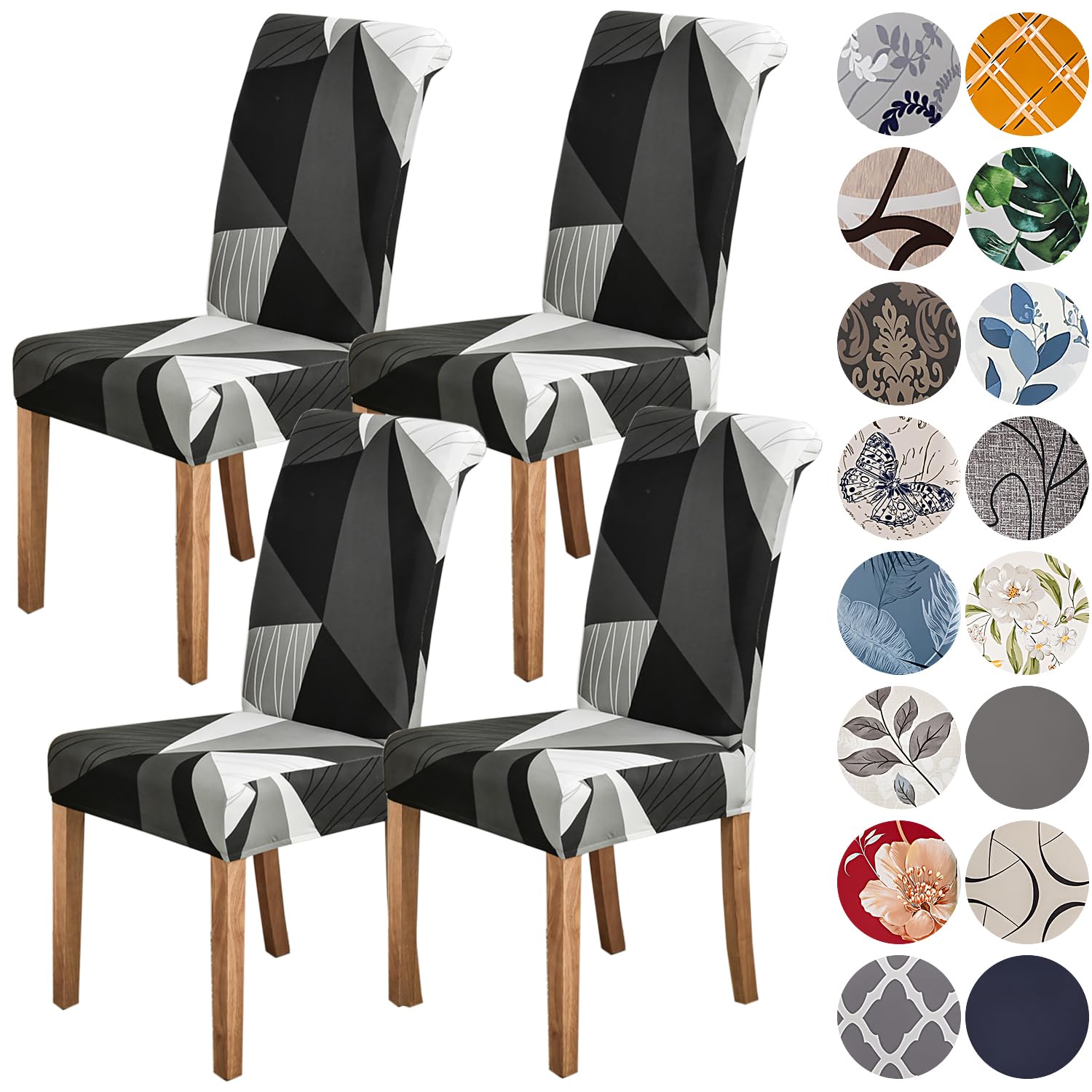 HZDHCLH 6 Pack Chair Covers for Dining Room,Soft Spandex Removable Washable Anti-dust Seat Slipcover, Protector for Hotel,Office,Ceremony,Banquet Wedding Party(Beige, Set of 6)