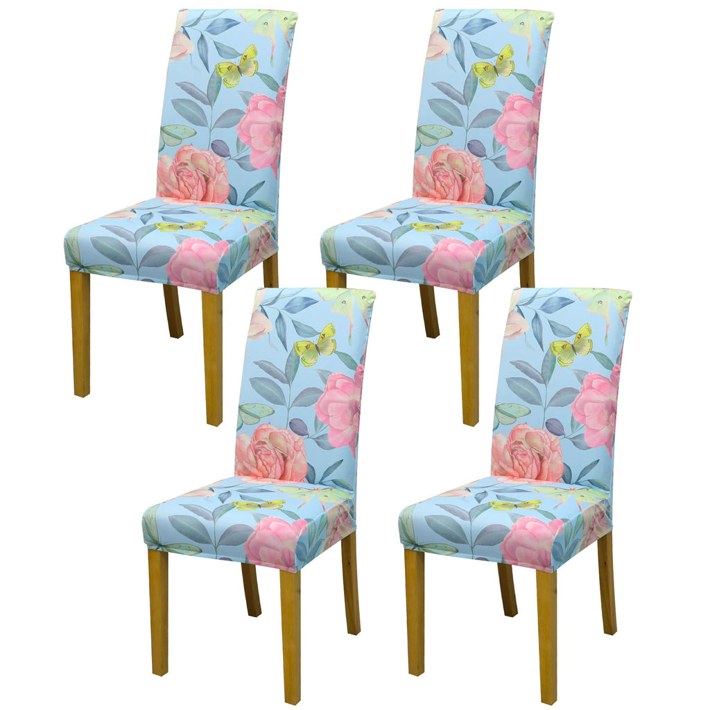 BIETYONE Stretch Dining Chair Covers Set of 6, Soft Removable Washable Kitchen Parsons Chair Slipcovers, High Elastic Seat Protector for Home Hotel Banquet