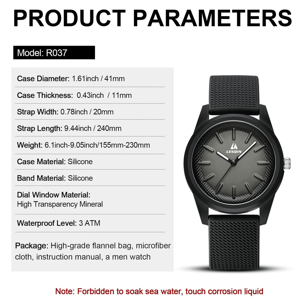 LN LENQIN Mens Watches Waterproof Stainless Steel Watch for Men Analog Quartz Fashion Business Designer Wristwatch