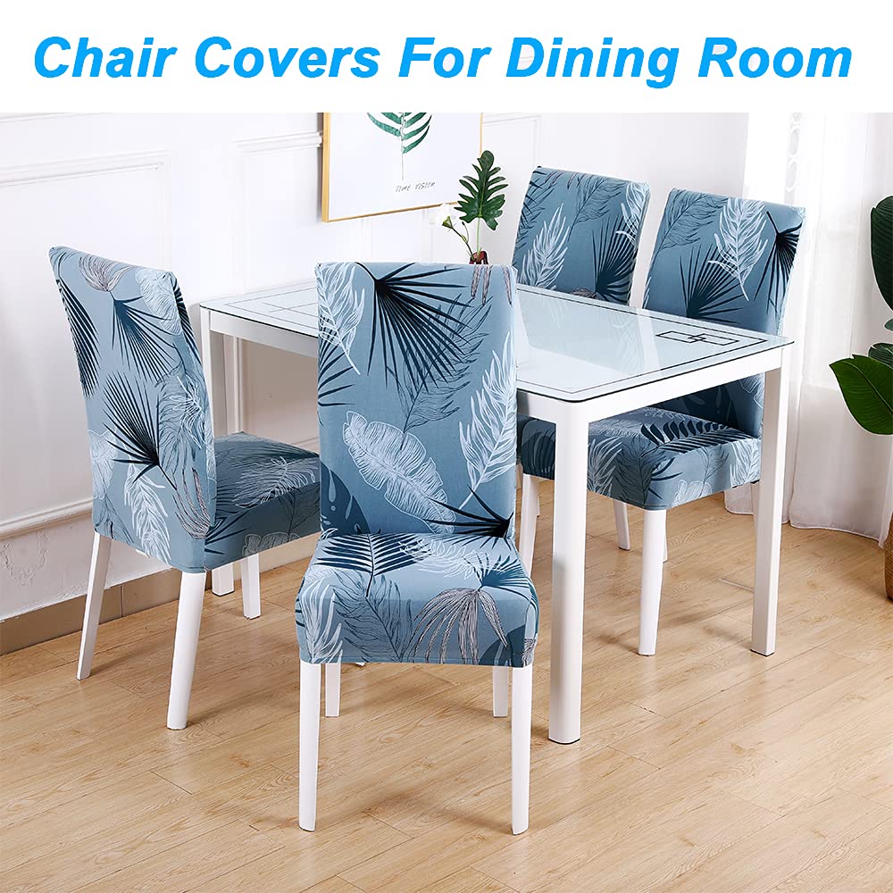HZDHCLH 6 Pack Chair Covers for Dining Room,Soft Spandex Removable Washable Anti-dust Seat Slipcover, Protector for Hotel,Office,Ceremony,Banquet Wedding Party(Beige, Set of 6)