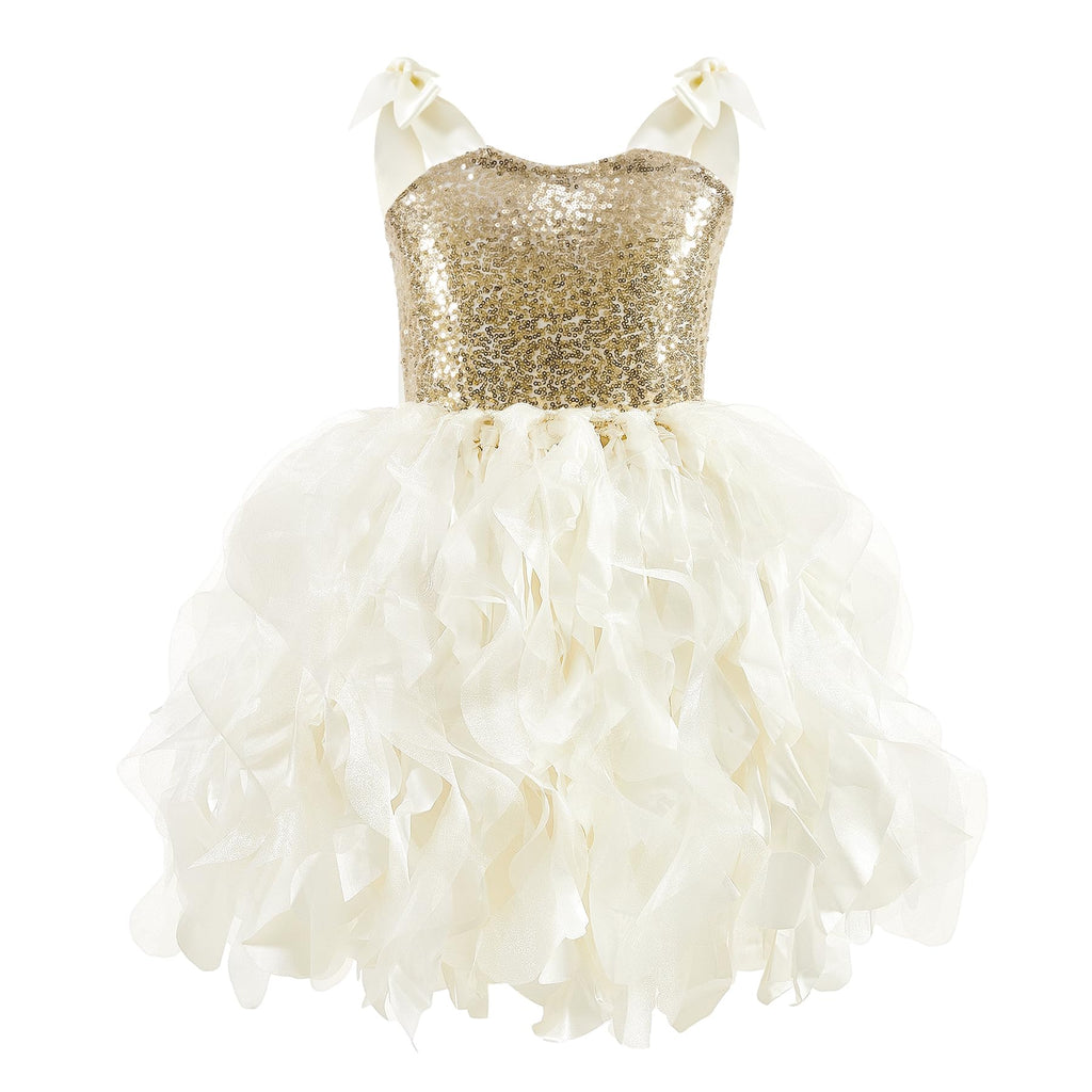Suppromo Tutu Dress for Girls Sparkly Sequin Tulle Princess Birthday Party Prom Outfit Toddler Girls Sneaker Ball Gown Dress