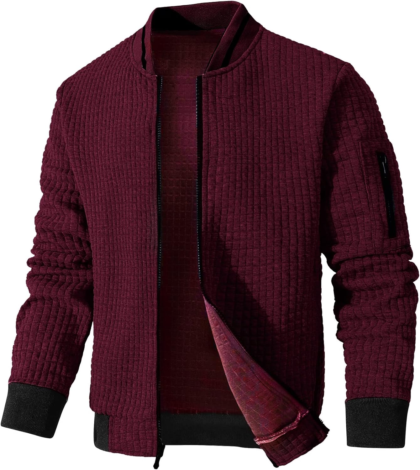 SAVKOOV Mens Lightweight Jacket Casual Bomber Jacket Varsity Coat