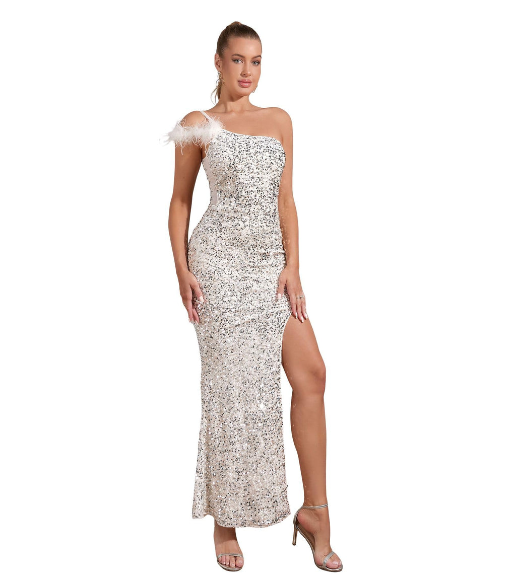 PORRCEY Women's Sexy Elegant Sparkly Sequins Evening Dress Party Club Night Outfits