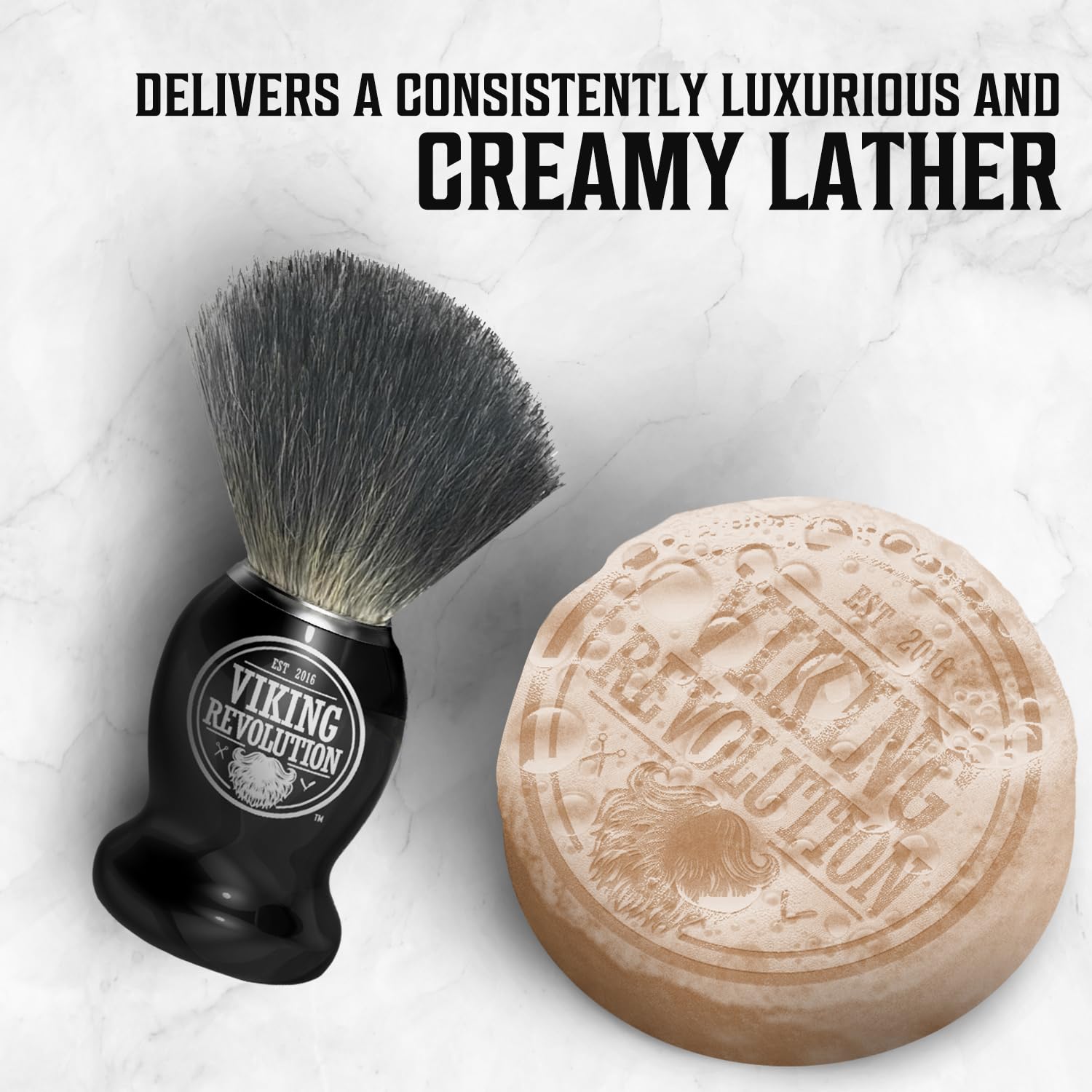 Viking Revolution Shaving Soap for Men - Shave Soap for Use with Shaving Brush and Bowl for Smoothest Wet Shave, Shaving Soap Puck - 4 Pack Variety, Each Pack 2.5oz