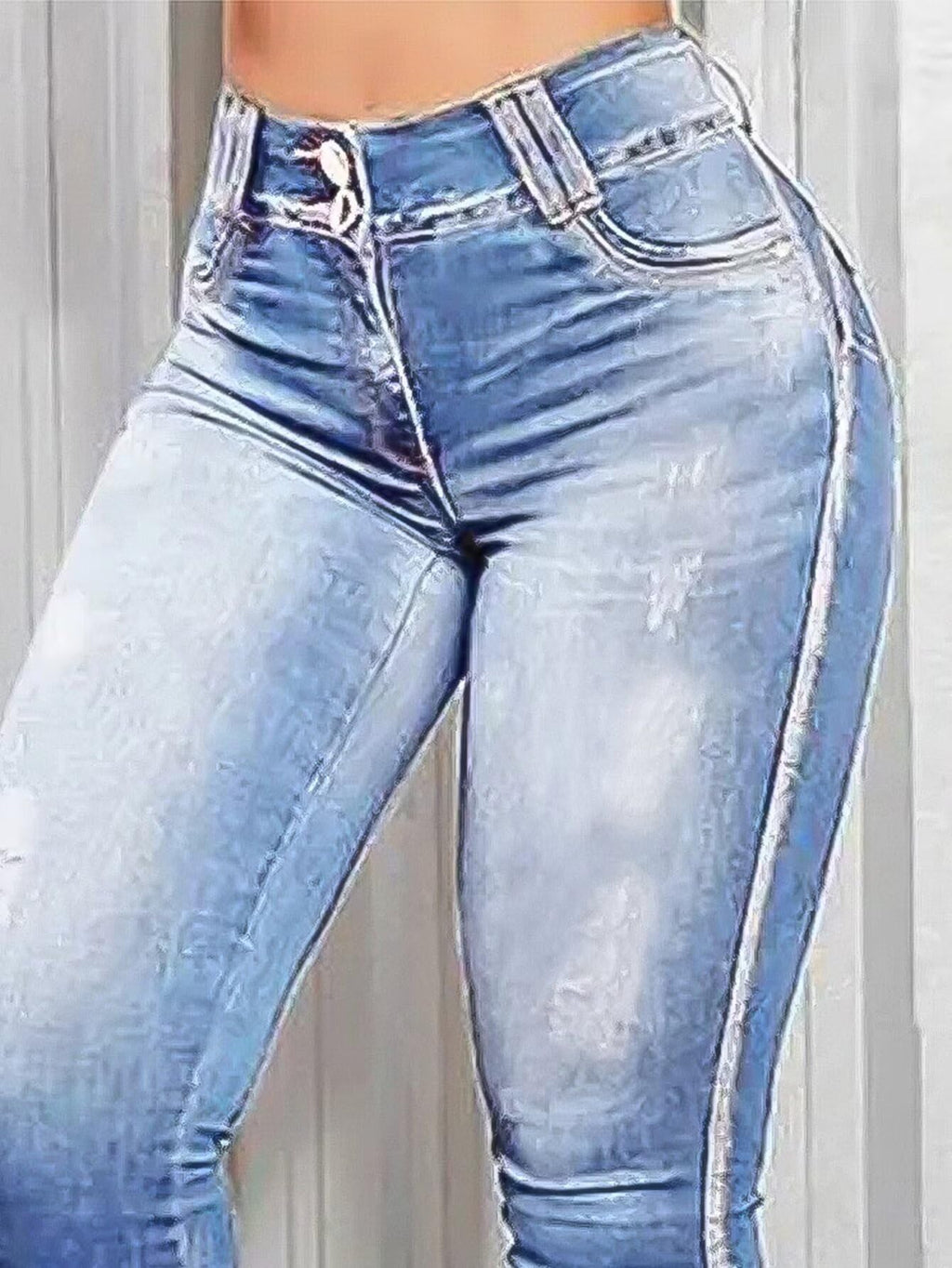 Flamingals High Waist Capris Jeans for Women Casual Summer Butt Lifting Skinny Denim Capri