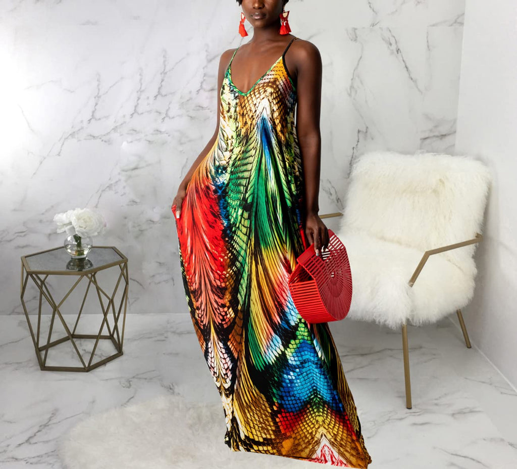 BessCops Summer Maxi Dresses for Women 2026 Plus Size Sundresses Casual Fashion Sleeveless Loose Long Sexy Dress with Pockets