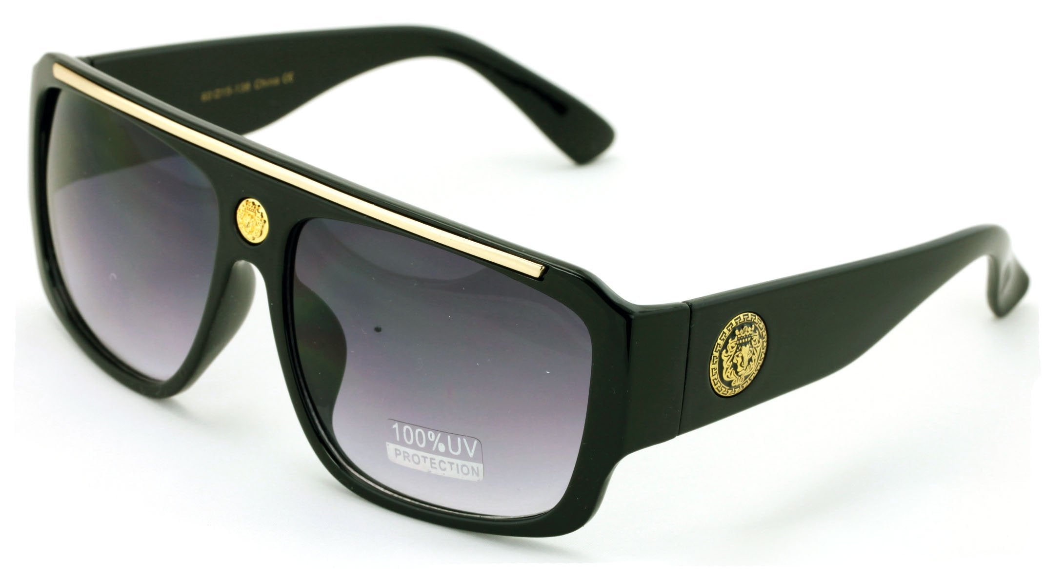 Lion Head Flat Top Hip Hop Rapper Retro Bold Sunglasses