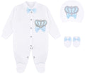 Lilax Baby Boy Newborn Crown Jewels Layette 3 Piece Gift Set