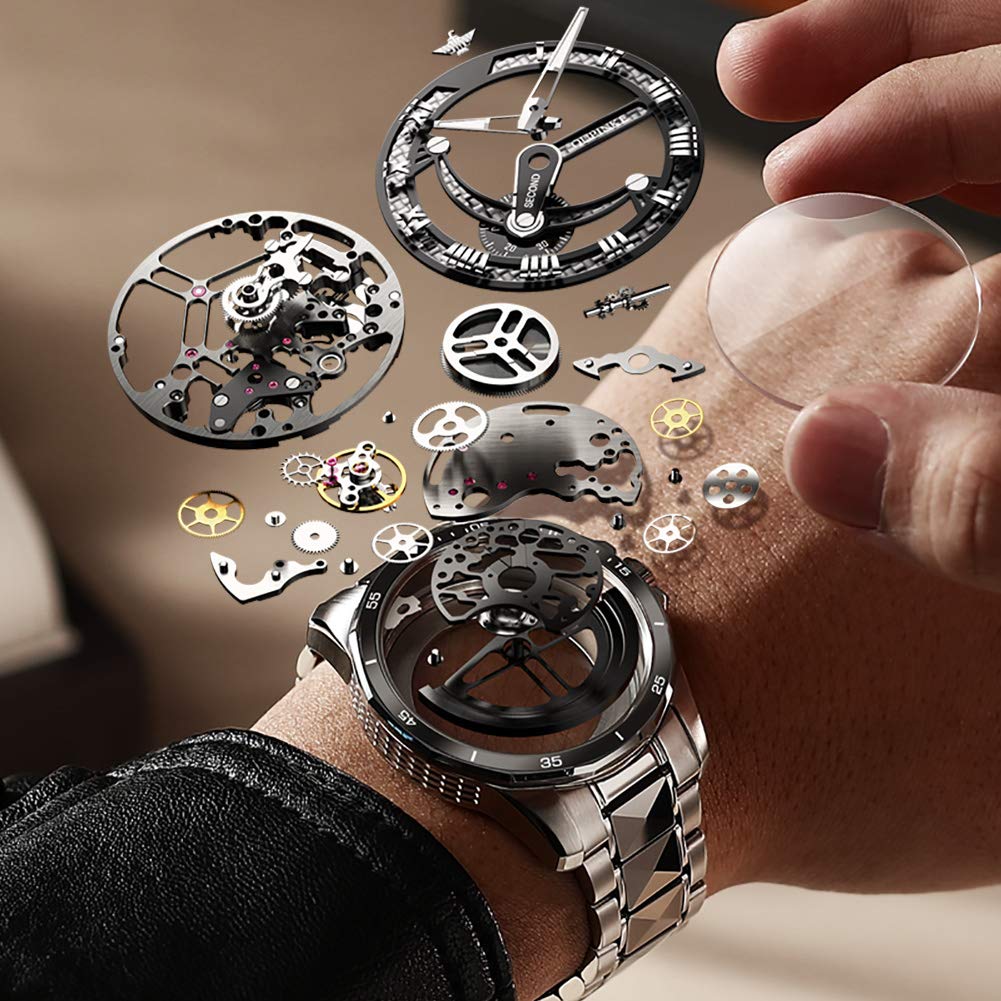 OLEVS Watches Men Waterproof Luxury Big Face Mens Watch Stainless Steel Quartz Analog Dress Watches for Men Luminous Multifunction Man Watch Relojes De Hombre