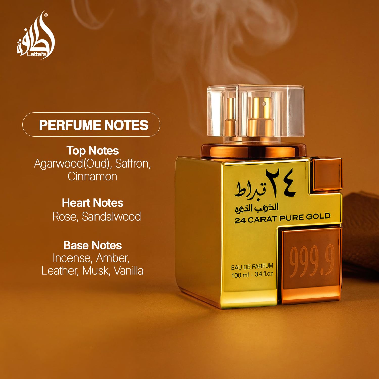 Lattafa Perfumes Bade'e Al Oud, Oud for Glory for Unisex Eau de Parfum Spray, 3.4 Ounce