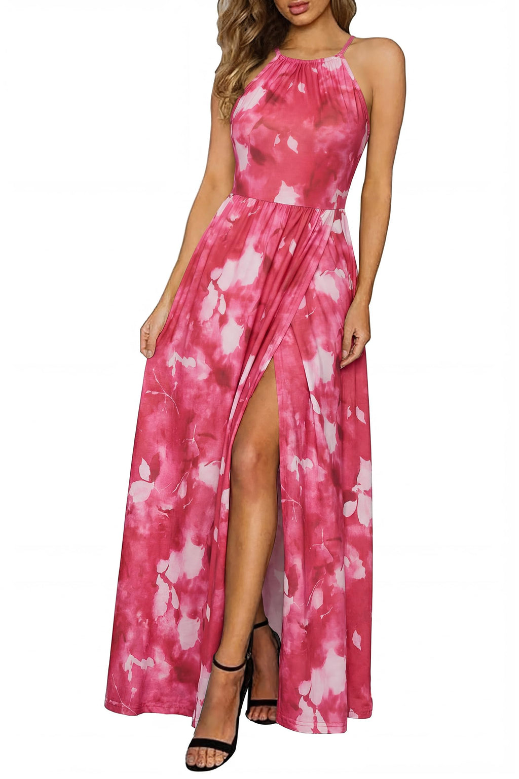 KILIG Women's Summer Floral Beach Flowy Split Maxi Long Dresses