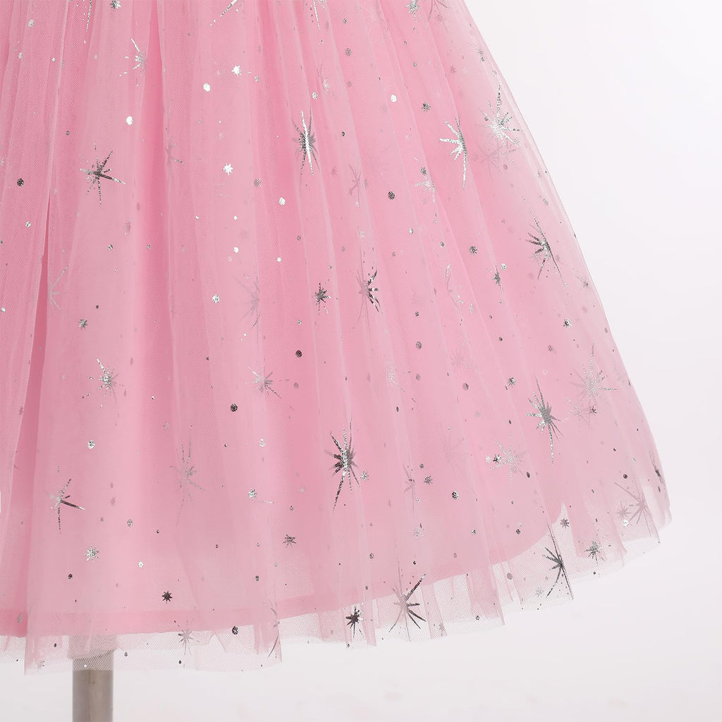 IMEKIS Toddler Kids Girls Butterfly Dress Sparkle Sequins Tulle Wedding Formal Birthday Dresses 2-10T