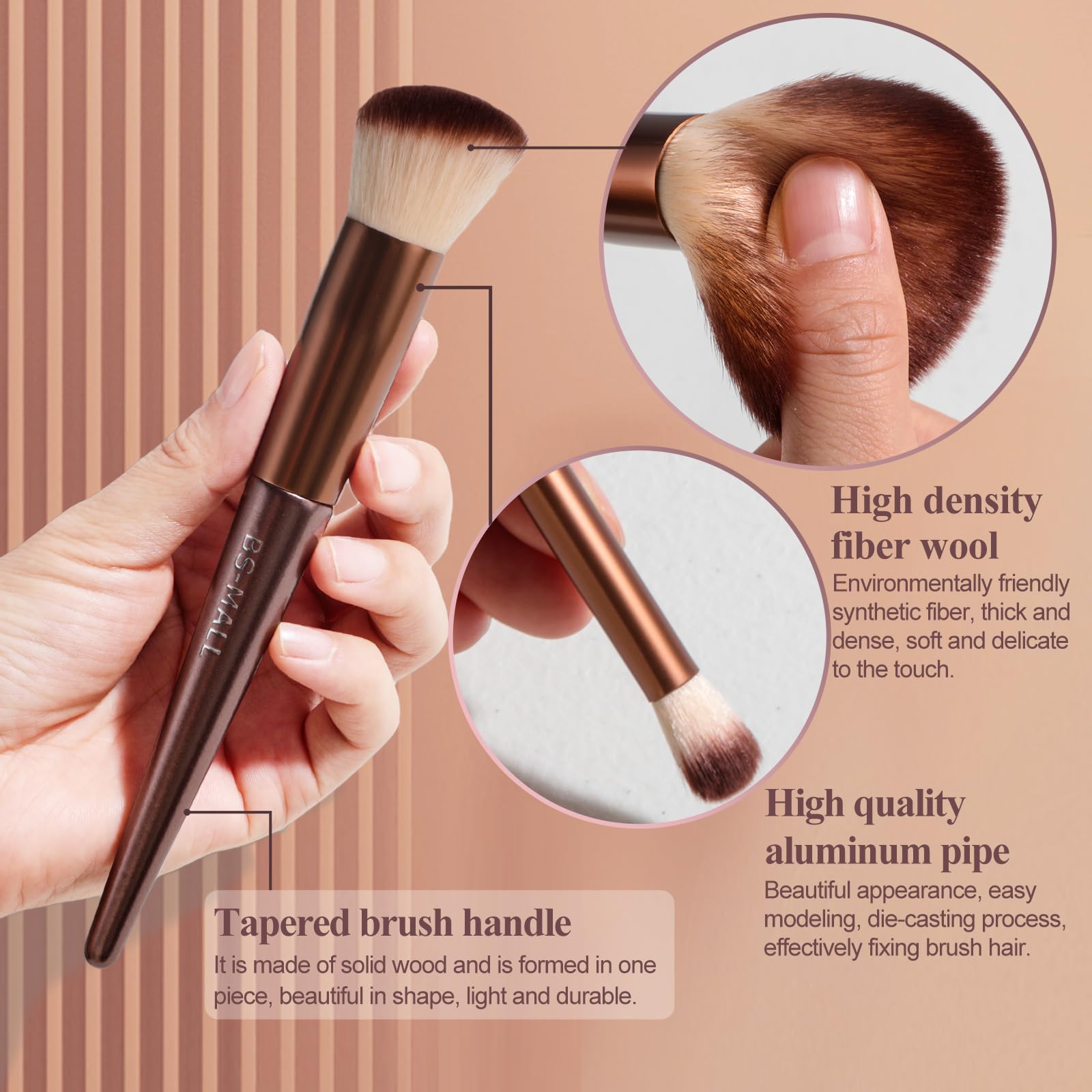 BS-MALL Makeup Brush Set 18 Pcs Professional Foundation Powder Concealers Eyeshadow Blush Synthetic Makeup Brushes with Labeled instruction Black Case Upgraded Version