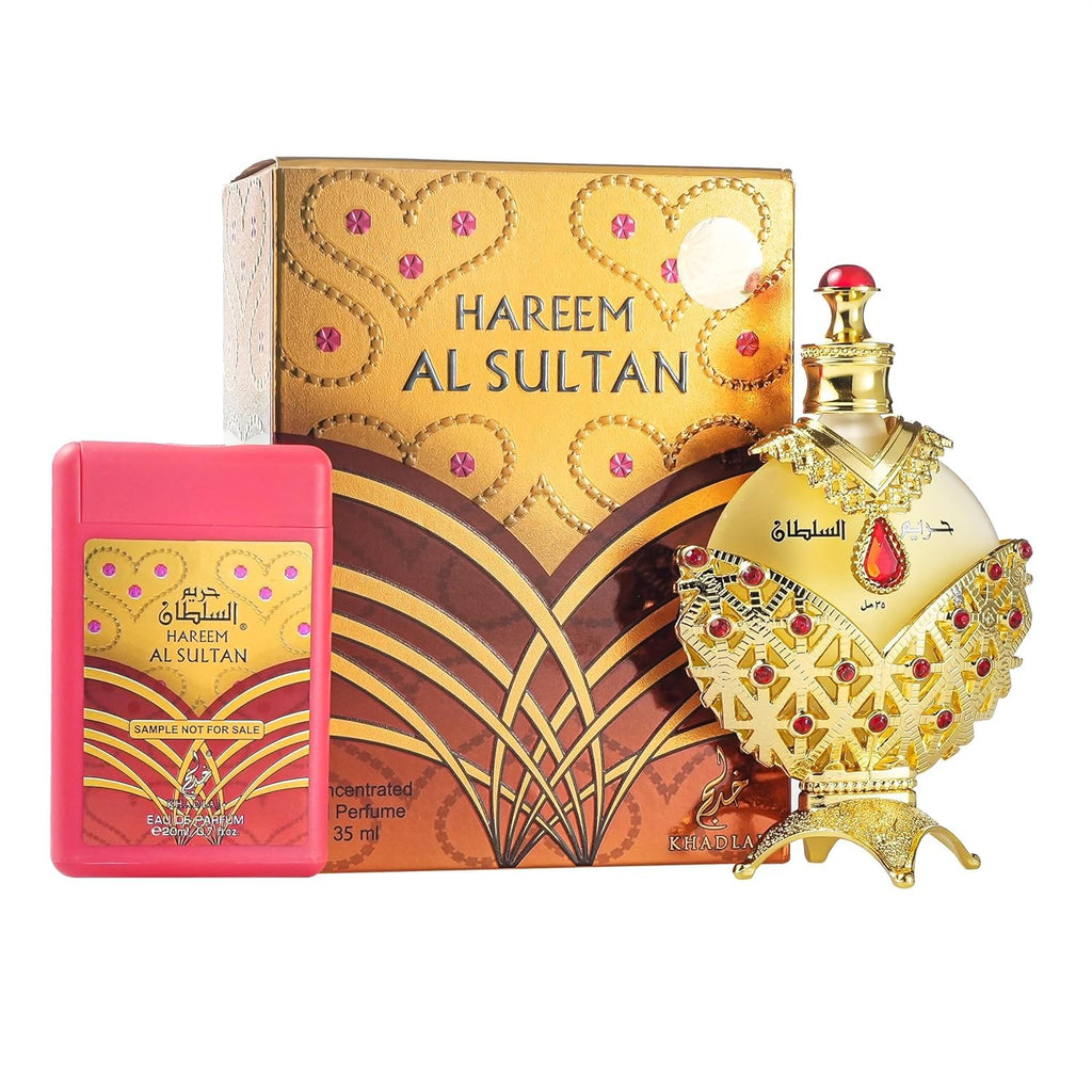 KHADLAJ PERFUMES Hareem Al Sultan Gold Concentrated Perfume Oil for Unisex, 1.18 Ounce | for Unisex