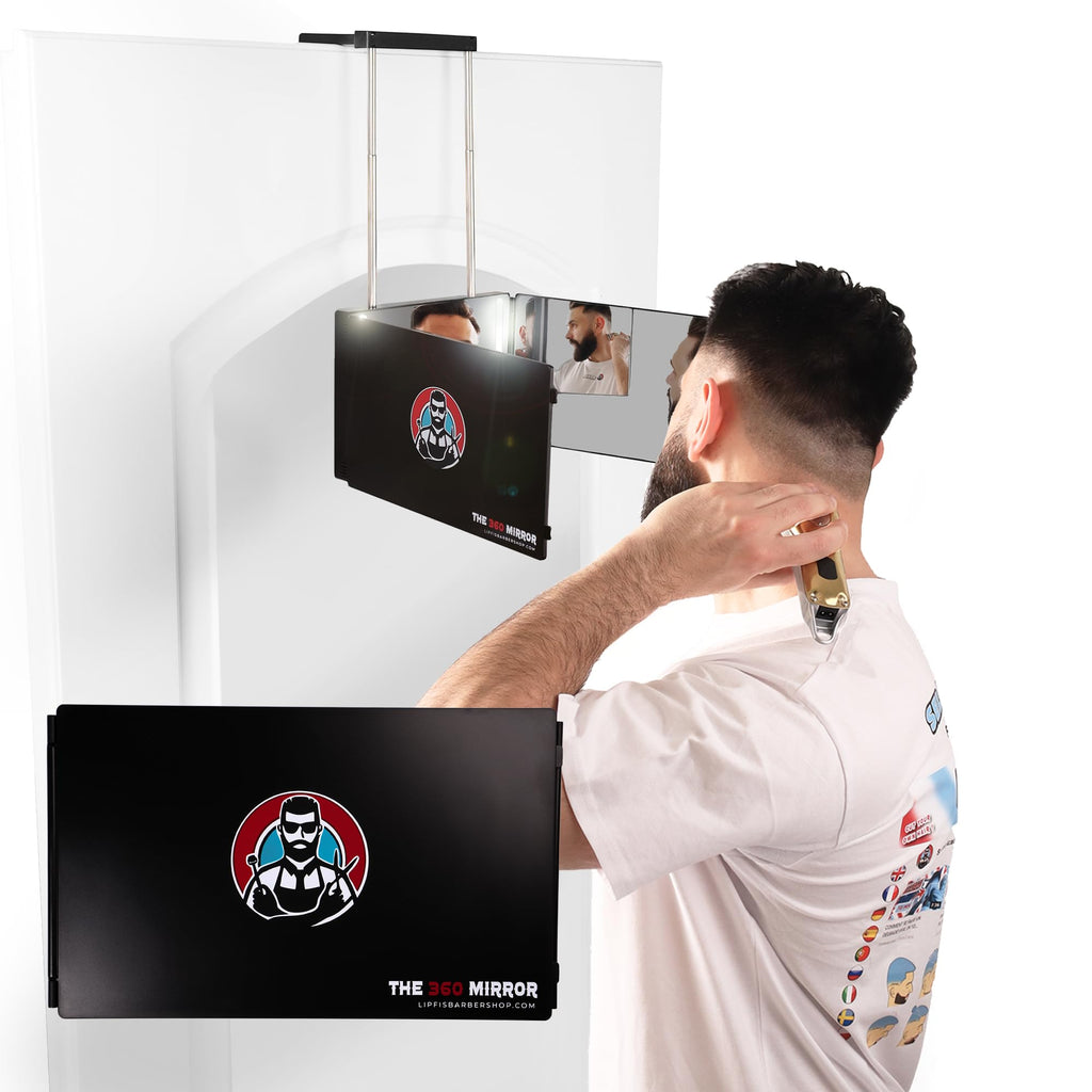 The 360 Mirror - 3 Way Mirror for Self Hair Cutting - Adjustable Trifold Barber Miror to Cut Your Own Hair - Tri Fold Self Haircut System for Men and Women Braiding - Three Sided Miror for Haircuts