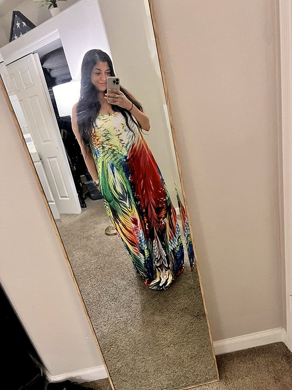 BessCops Summer Maxi Dresses for Women 2026 Plus Size Sundresses Casual Fashion Sleeveless Loose Long Sexy Dress with Pockets