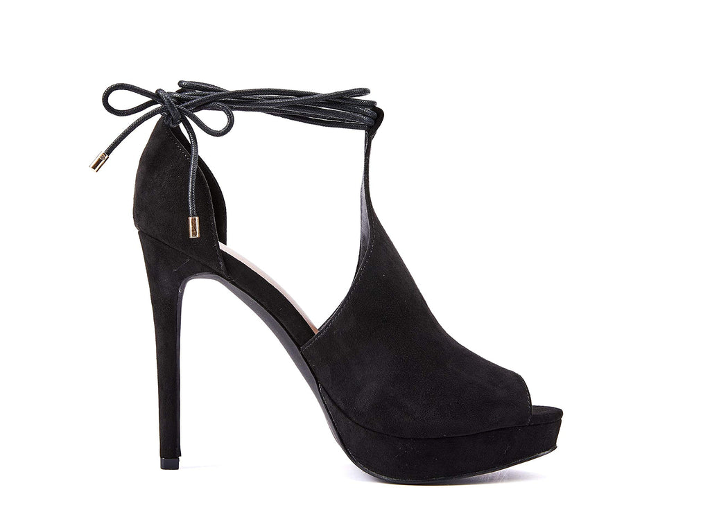 Womens Peep Toe Platform Heels Sexy Sandals Strappy Lace Up Tie Stilettos Dress Pumps Shoes