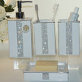 Bathroom Accessories Set 4 Pcs-Ceramic Gift Set Soap Dispenser Pump & Toothbrush Holder & Tumbler Cup & Soap Dish - Bathroom Home Decor Clearance, Countertop Vanity Organize (15 Ounce)