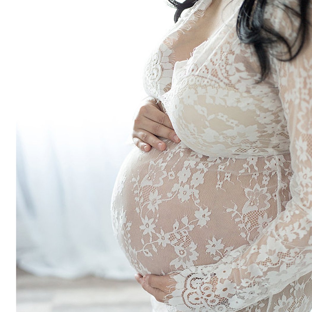 COSYOU Maternity Dress for Photoshoot Sheer Lace Dresses for Maternity Photography Costume Party Milk Bath Dress