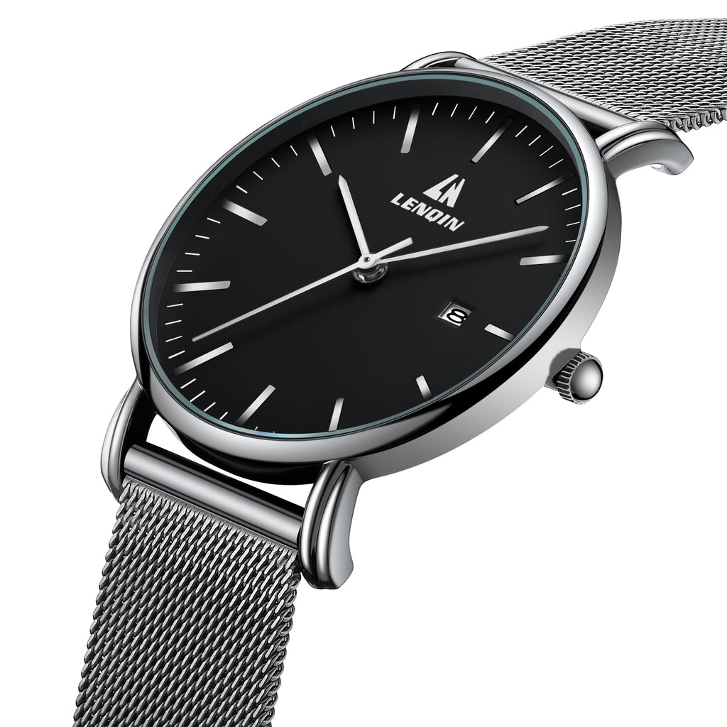 LN LENQIN Mens Watches Waterproof Stainless Steel Watch for Men Analog Quartz Fashion Business Designer Wristwatch