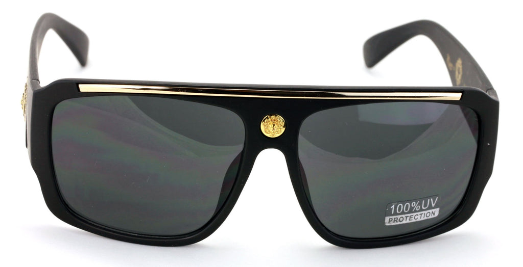 Lion Head Flat Top Hip Hop Rapper Retro Bold Sunglasses