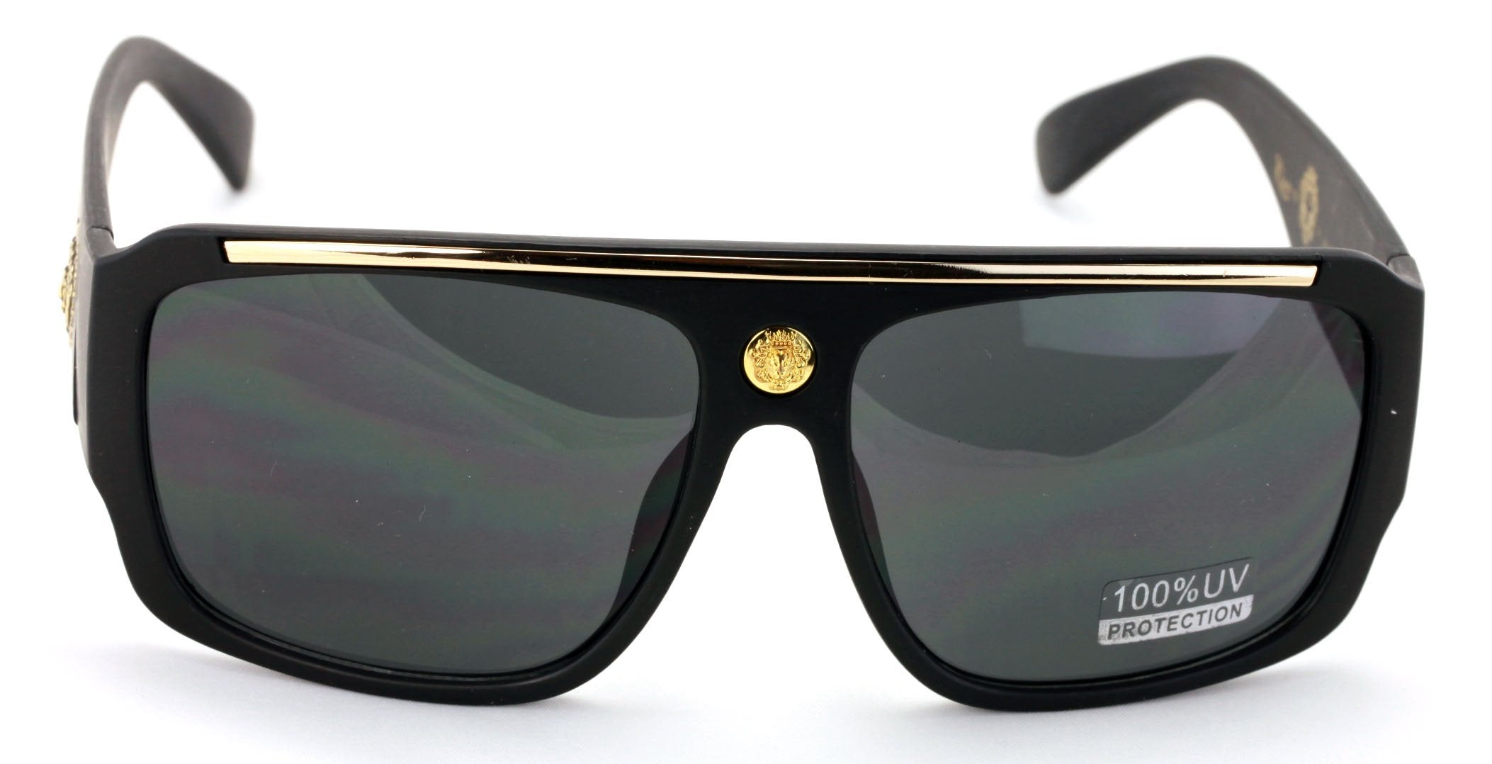 Lion Head Flat Top Hip Hop Rapper Retro Bold Sunglasses