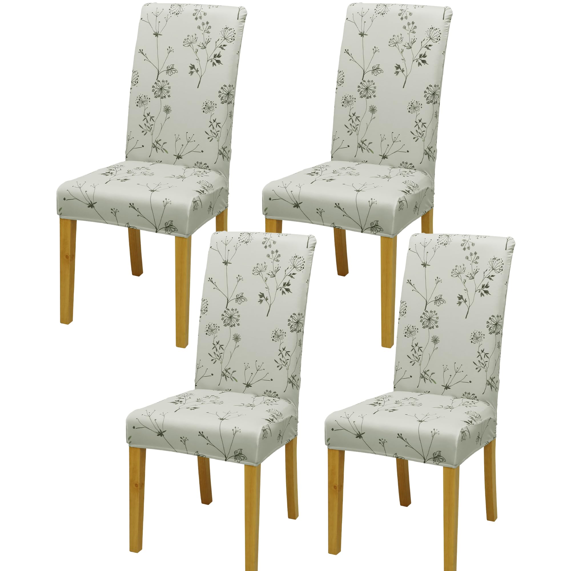 BIETYONE Stretch Dining Chair Covers Set of 6, Soft Removable Washable Kitchen Parsons Chair Slipcovers, High Elastic Seat Protector for Home Hotel Banquet