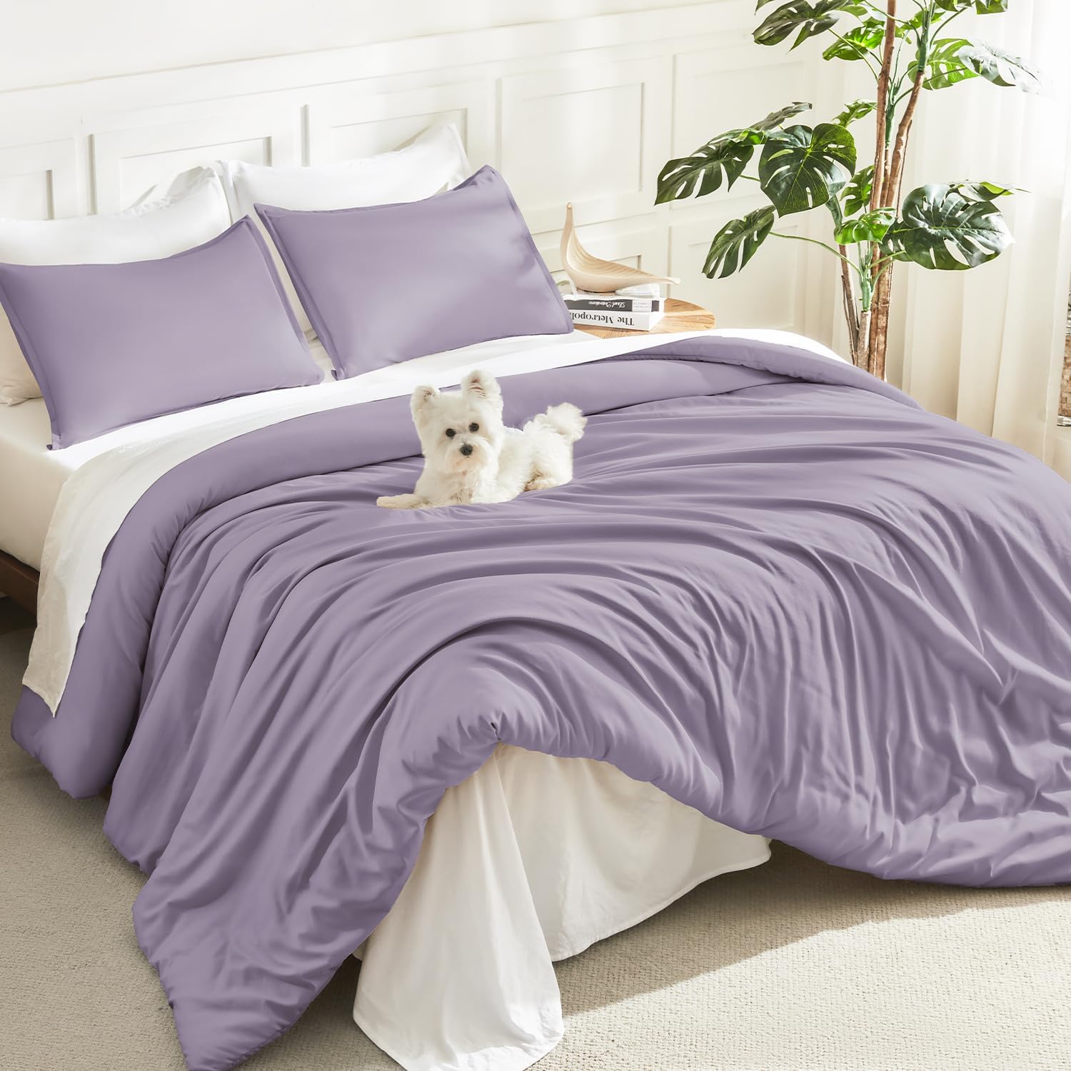 Litanika King Size Comforter Set, 3 Pieces Lightweight Solid Comforter King Size, All Season Fluffy Down Alternative Comforter Bed Set Quilt Blanket, Sage Green, King