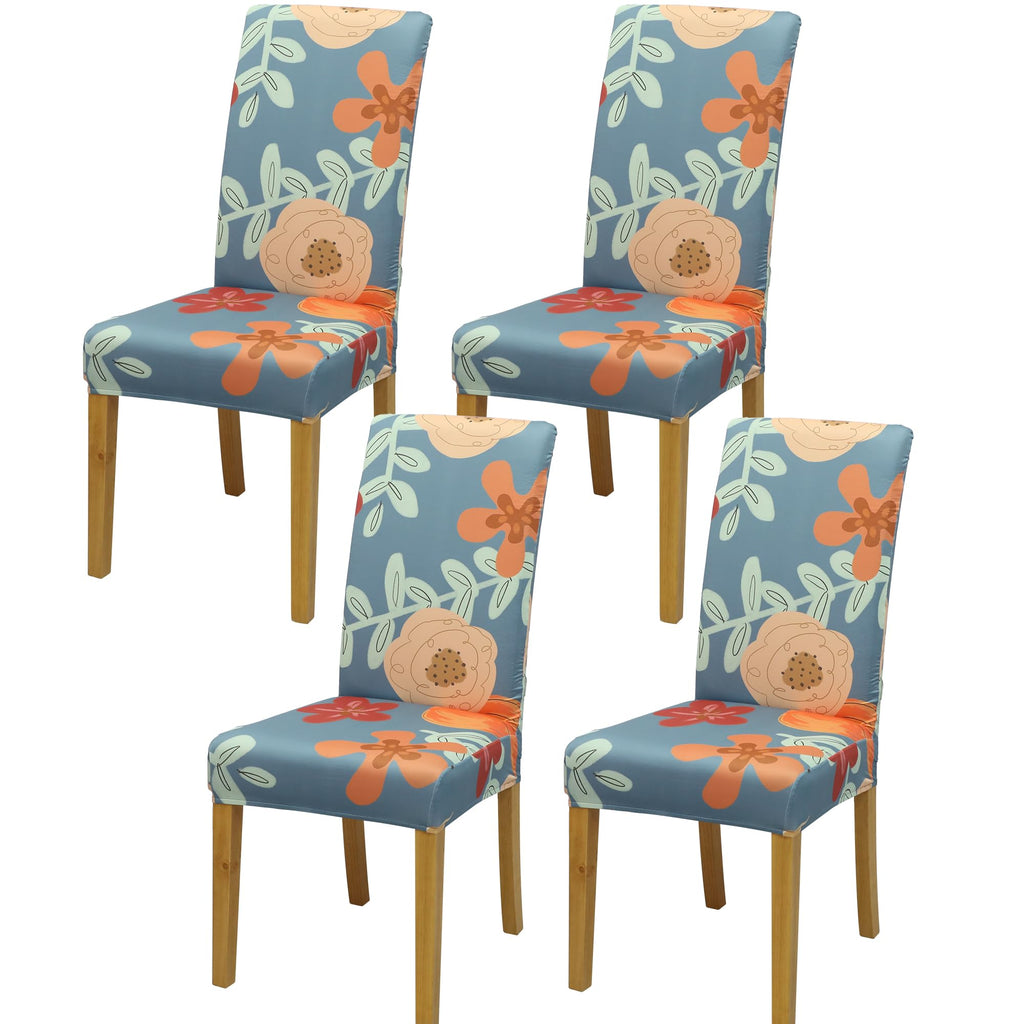 BIETYONE Stretch Dining Chair Covers Set of 6, Soft Removable Washable Kitchen Parsons Chair Slipcovers, High Elastic Seat Protector for Home Hotel Banquet