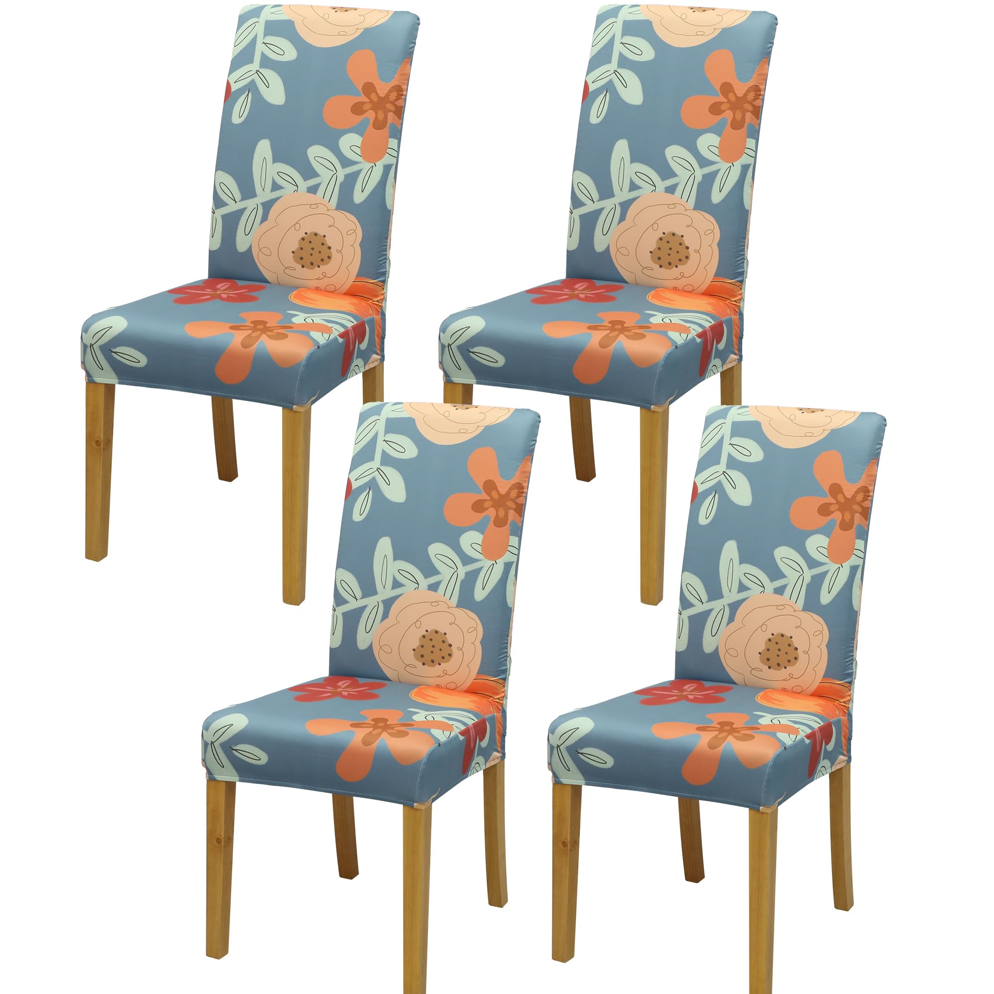 BIETYONE Stretch Dining Chair Covers Set of 6, Soft Removable Washable Kitchen Parsons Chair Slipcovers, High Elastic Seat Protector for Home Hotel Banquet
