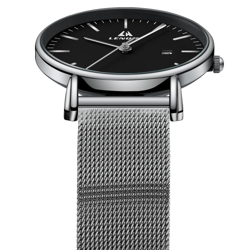 LN LENQIN Mens Watches Waterproof Stainless Steel Watch for Men Analog Quartz Fashion Business Designer Wristwatch