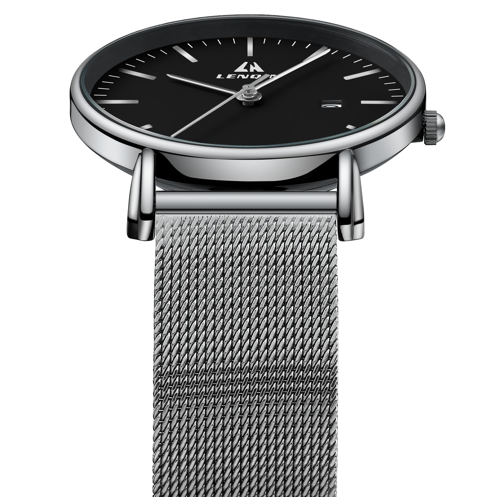 LN LENQIN Mens Watches Waterproof Stainless Steel Watch for Men Analog Quartz Fashion Business Designer Wristwatch