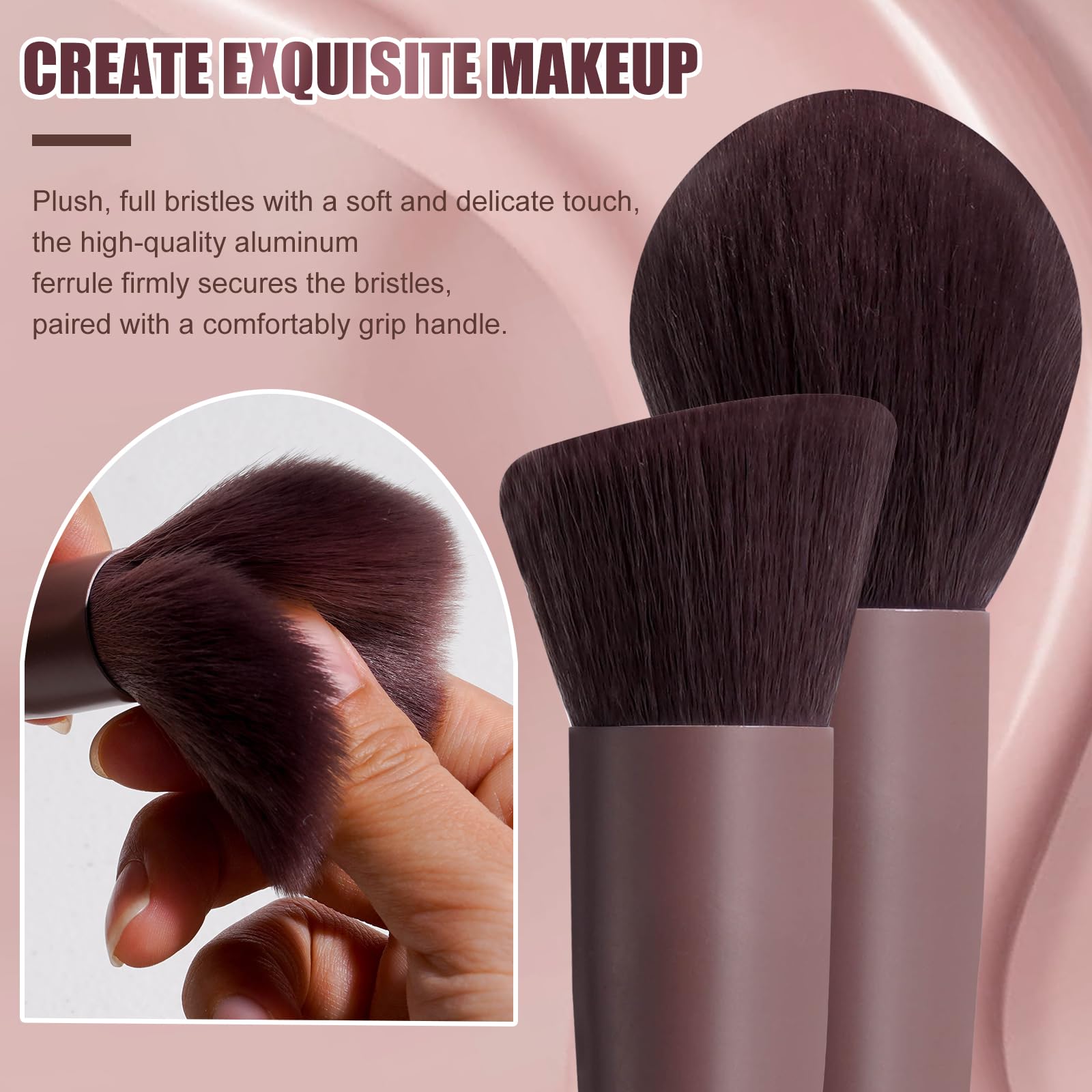 BS-MALL Makeup Brush Set 18 Pcs Professional Foundation Powder Concealers Eyeshadow Blush Synthetic Makeup Brushes with Labeled instruction Black Case Upgraded Version