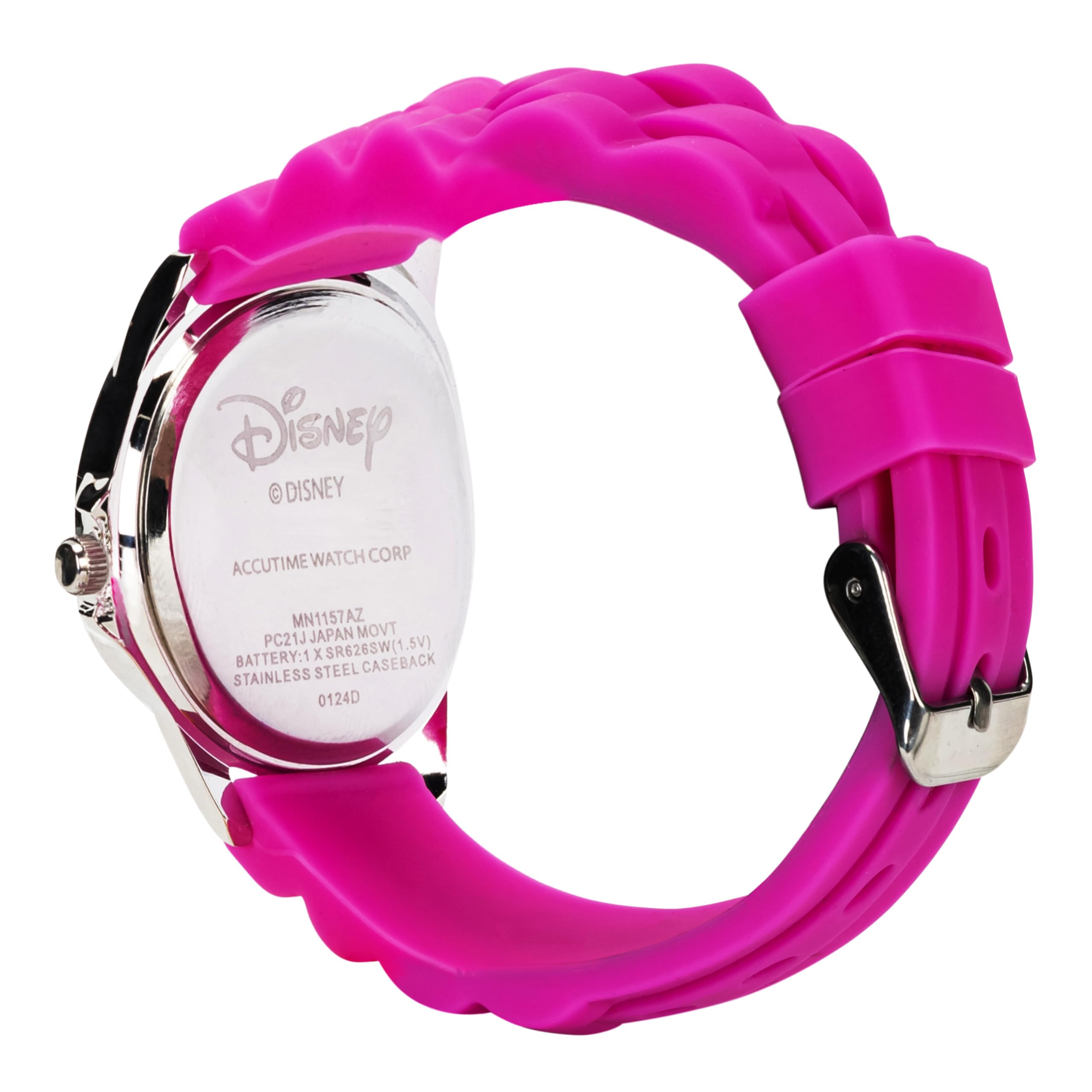 Minnie Mouse Time Teacher Watch for Girls - Analog Time Learning with Easy-to-Read Numbers and Comfortable Silicone Band